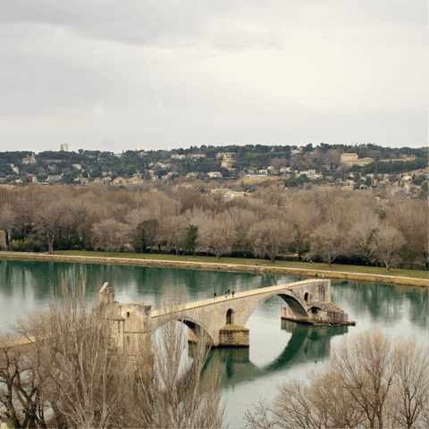 Drive 50 kilometres to Avignon, lovely for a road trip in Provence