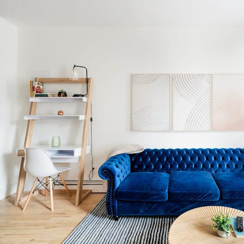 Get some work done at the desk in the living area