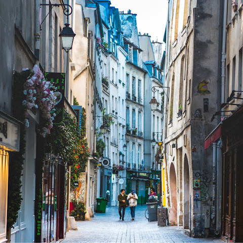 Discover the cobblestone charms of Le Marais, right on your doorstep