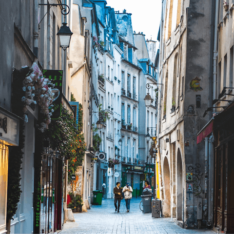 Discover the cobblestone charms of Le Marais, right on your doorstep