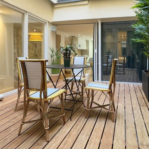 Enjoy warm weather on the internal patio