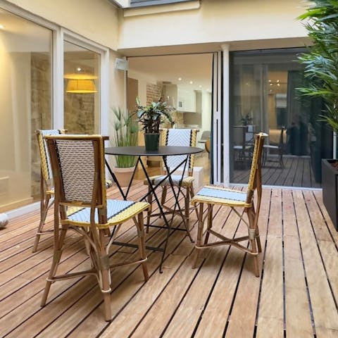 Enjoy warm weather on the internal patio