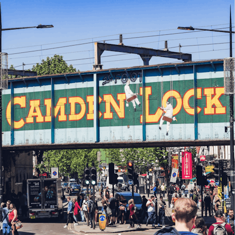 Walk ten minutes to iconic Camden Market