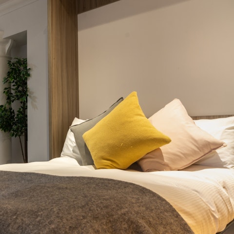 Look forward to falling back into your comfortable bed at the end of a busy day exploring