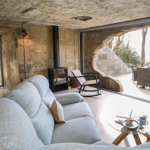 Warm up by the log burner when the Dorset weather turns cold