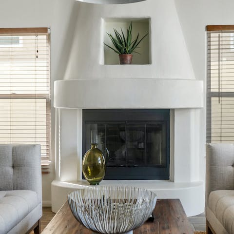 Get a fire going in the living room on a chilly evening
