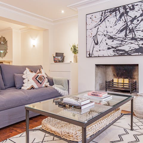 Put your feet up and relax in the stylish living room