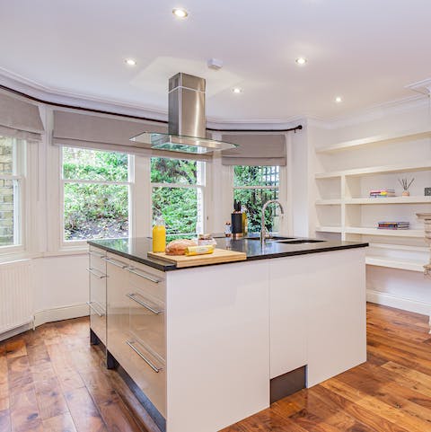 Prepare delicious meals in the open-plan kitchen