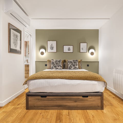 Bank a good night's sleep in the stylish bedroom area