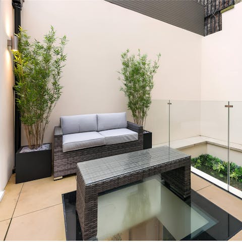 Enjoy evening drinks on the private terrace