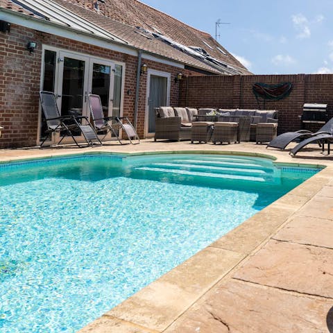 Cool down in the private pool