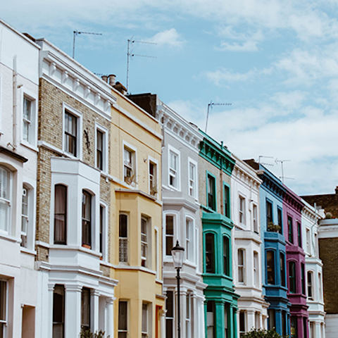 Stroll past pastel-coloured houses as you explore Notting Hill