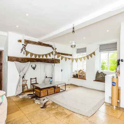 Let your children find fun in the play room, as toys and games await