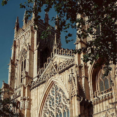 Visit the gothic York Minster Cathedral, a fourteen-minute walk from home