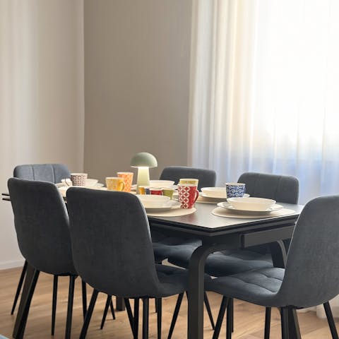 Dine out in a local trattoria or whip up pasta in the modern kitchen