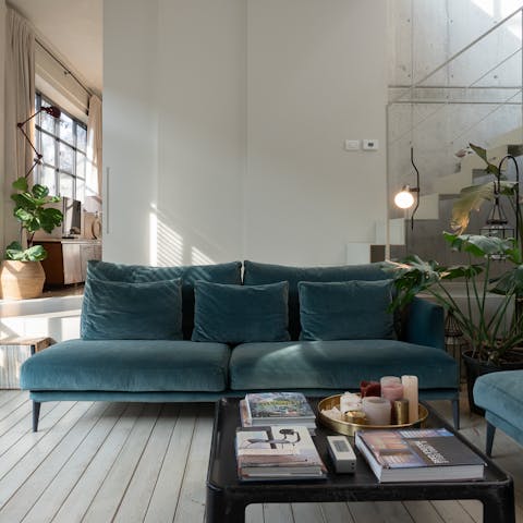 Relax on the sofa at the end of a busy day sightseeing