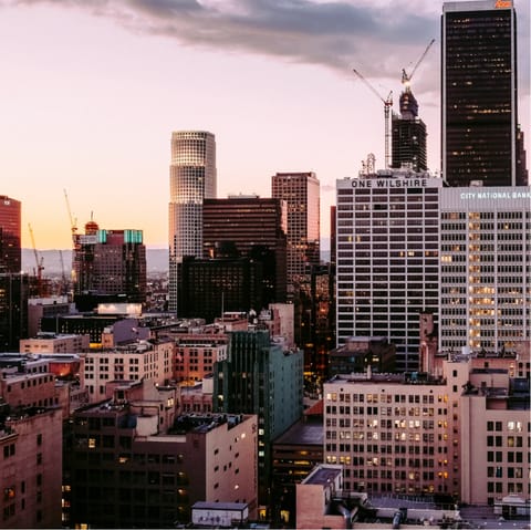 Browse the art galleries of Downtown LA, a fifteen-minute drive away