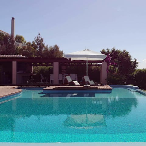 Swim in one of two private infinity pools