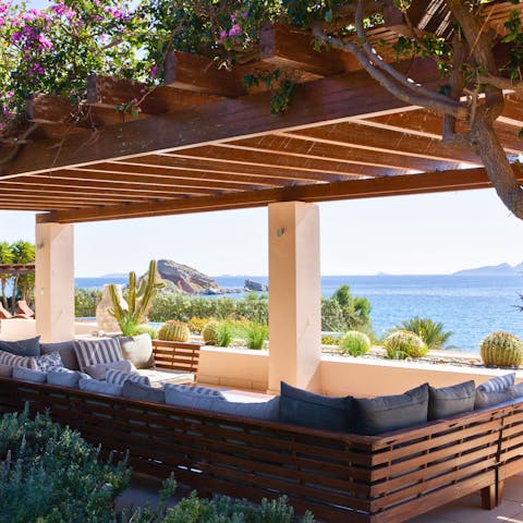 Relax under the picturesque pergola with a view
