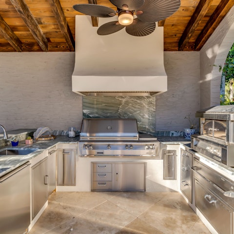 Prepare delicious alfresco feasts in the outdoor kitchen