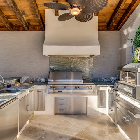 Prepare delicious alfresco feasts in the outdoor kitchen