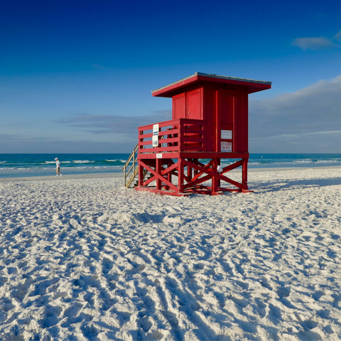Sink your toes into sand – the beach is only a short drive away