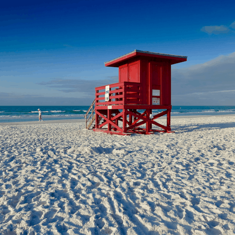Sink your toes into sand – the beach is only a short drive away