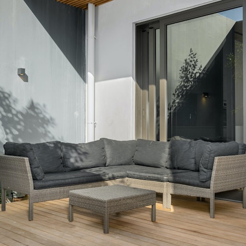 Relax in the private courtyard with a glass of South African wine