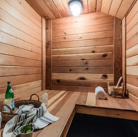 Sweat it all out with a session in the sauna