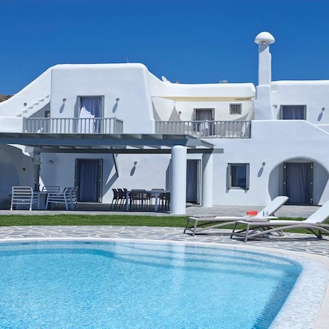Spend hot afternoons relaxing on a lounger or swimming in the pool