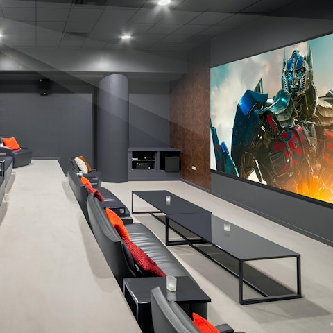 Catch a film in the communal movie theatre