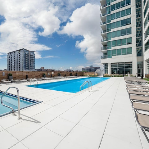 Relax and unwind with a swim in the communal pool