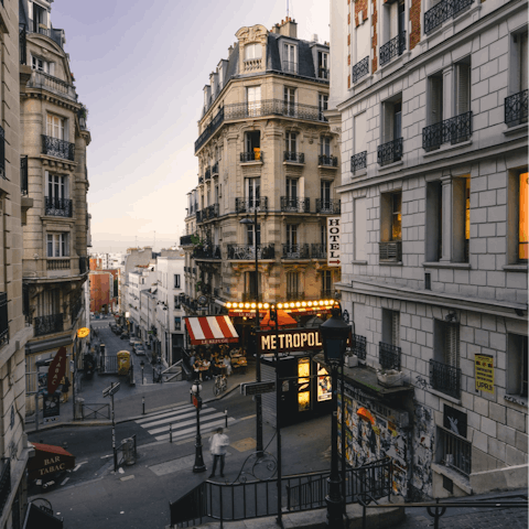 Explore Paris from your location in the lively 10th arrondissement
