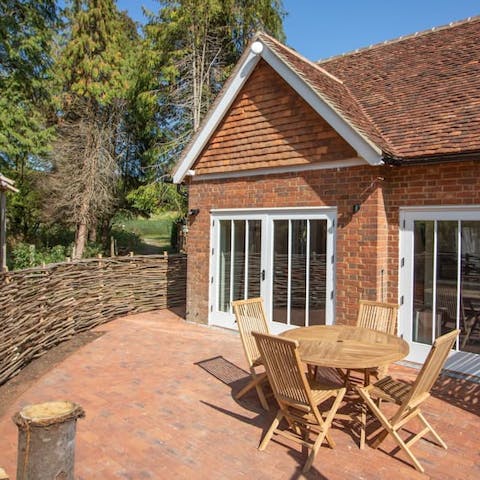 Eat outside in your sunny courtyard
