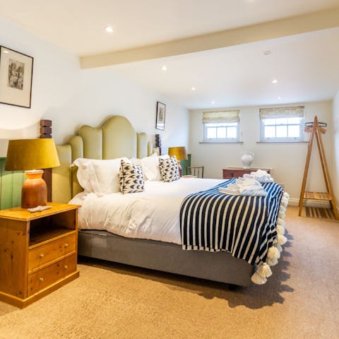 Look forward to a restful sleep in your comfortable super king size bed