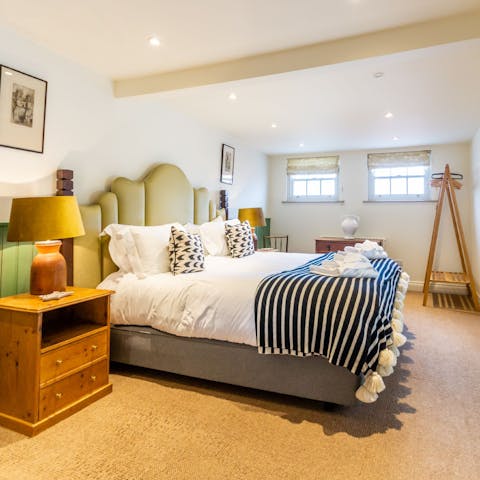 Look forward to a restful sleep in your comfortable super king size bed