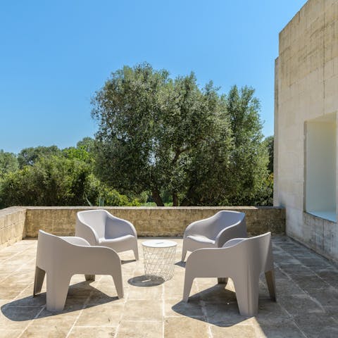 Enjoy relaxing evening drinks on the terrace