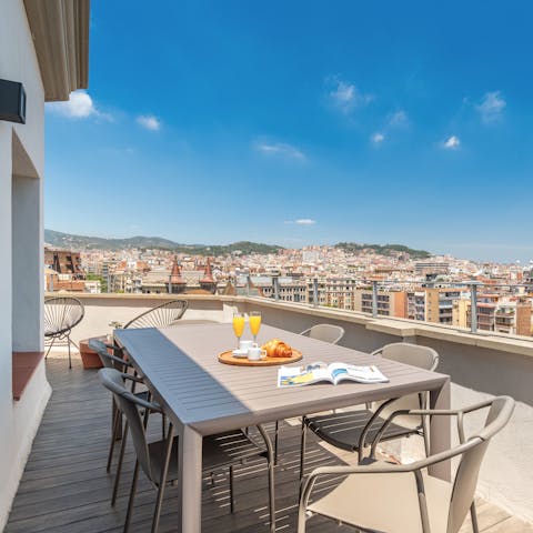 Admire the fantastic views on the sunny terrace
