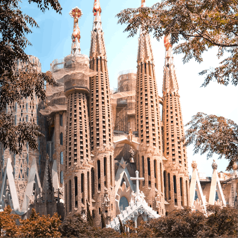 Marvel at la Sagrada Família, twenty minutes away