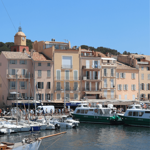 Explore the iconic town of St Tropez, 3km away