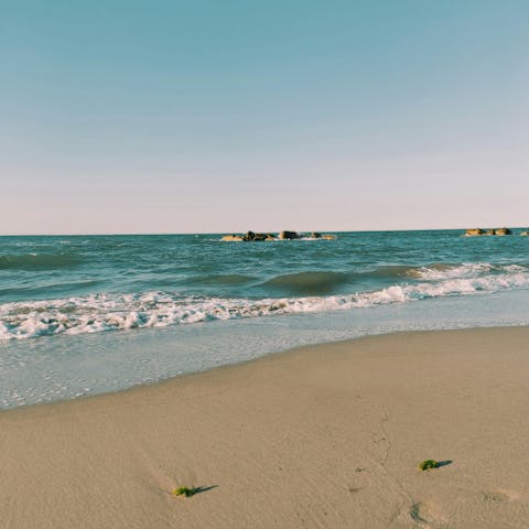 Sunbathe on the sandy beaches of nearby Plage Chemin