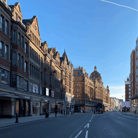 Spend an afternoon shopping in Knightsbridge – you can see Harrods from this home