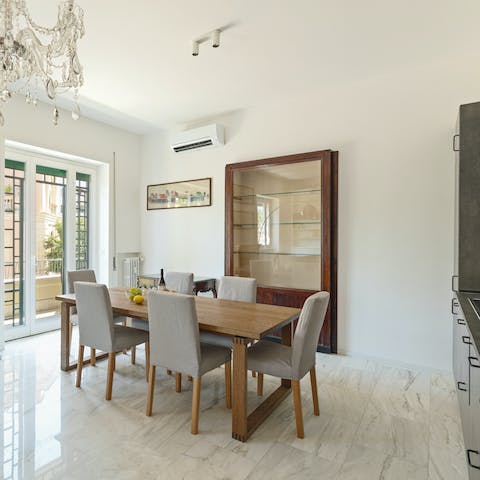 Gather round the dining table for a family meal of pollo alla romana