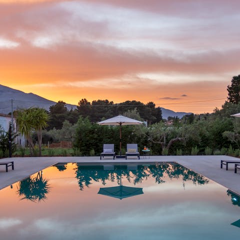 Treat yourself to an evening dip in the private pool