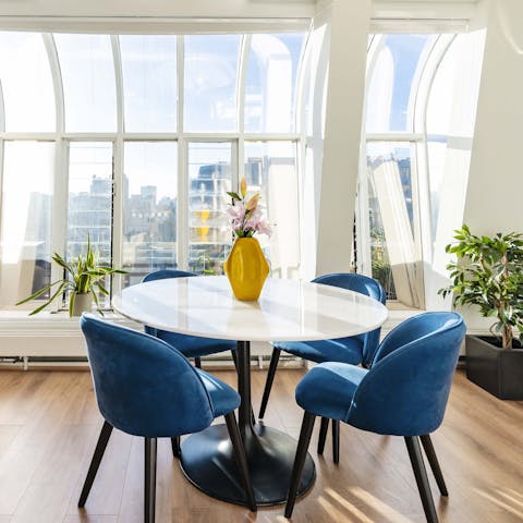 Tuck into breakfast while admiring the views of Golden Square