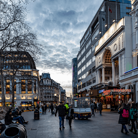 Take a short walk to the buzzing epicentre of Leicester Square, just two–minutes away