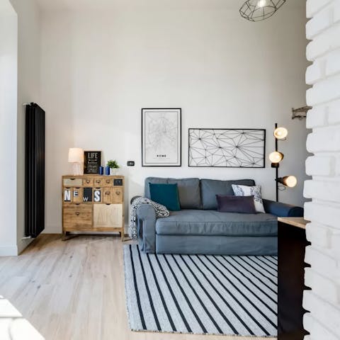 Take a snooze on the sofa in between Roman adventures