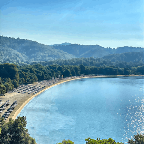 Splash around in the sea – there are two beaches within a six-minute walk of the villa