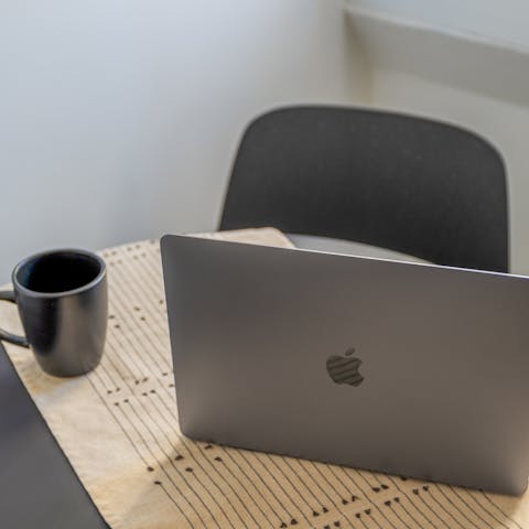 Get some work done at the small table in the window