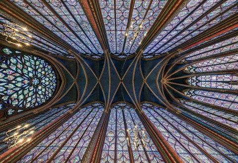 Marvel at Sainte-Chapelle's breathtaking stained glass, a fifteen-minute walk away